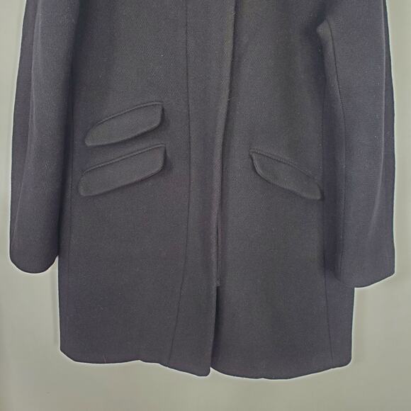 J. Crew Cocoon Coat in Italian Stadium Cloth Wool Blend Black J5536 Size US 8 - Picture 4 of 9